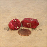 RPG Dice Set Hybrid Pearl Burgundy Red with Gold Numbers 10pc
