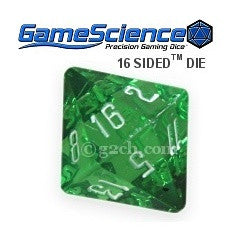 D16 Transparent Emerald Green Gamescience Gem Die