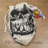 Dice Bag: Extra Large Orc Skull Ivory Dice Bag