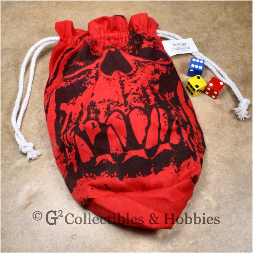 Dice Bag: Extra Large Orc Skull Red Dice Bag