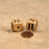 D6 16mm Wood (Light Stained) 12pc Dice & Bag Set
